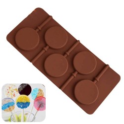 Форма для шоколада, леденцов и мороженого Кружочки Д5, 5 ячеек, 10х24